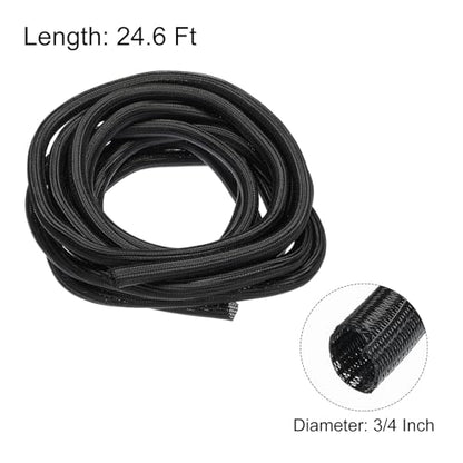 MECCANIXITY Cord Sleeve Cable Organizer 24.6 Ft - 3/4 Inch Wire Cover Protector for USB Cable TV Video Under Desk Wire Management - size: 3/4 Inch x 25 Ft