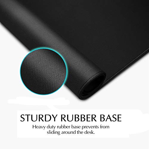 JIALONG Large Gaming Mouse Pad, XXL Desk Mousepad with Stitched Edges, Non-Slip Base Keyboard Pad for Gamer, Office & Home Classic Black - color: Black