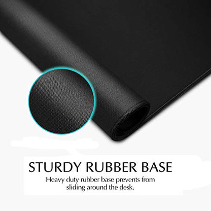 JIALONG Large Gaming Mouse Pad, XXL Desk Mousepad with Stitched Edges, Non-Slip Base Keyboard Pad for Gamer, Office & Home Classic Black - color: Black