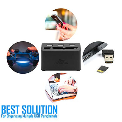 Kingwin USB C Hub Adapter w/ Card Reader Write & USB 3.0 HUB - Thunderbolt 3 Supports High Speed SD MS Micro M2 CF For Macbook, Laptop, Desktop type-c - style: USB C