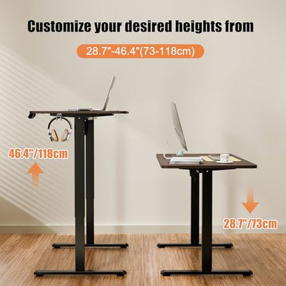 67"x24" Standing Desk, Height Adjustable Sit-Stand Home Office, Walnut | Electric Adjustable Standing Desk, Sit to Stand Computer Office Desk with Splice Board, Memory Preset, Lifts 28.7''-46.5" - color: Black Frame-walnut, size: 67-inch