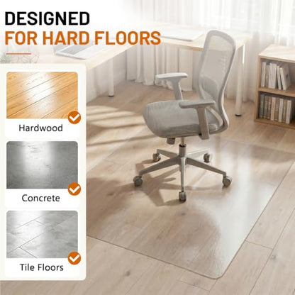Clear Office Chair Mat for Hardwood Floors, Heavy Duty Protector | 48" x 60" Plastic Floor Mat for Rolling Desk Chairs, Home Office, Gaming Room, Tile and Laminate Floors - size: 48x 60inch- Clear