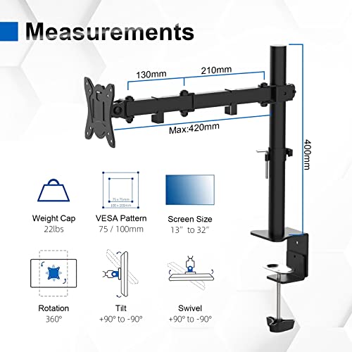 GRIFEMA Monitor Mount for 13-32 in, Single Monitor Arm, Up to 22 Lbs - size: Single Mount