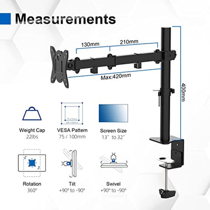 GRIFEMA Monitor Mount for 13-32 in, Single Monitor Arm, Up to 22 Lbs - size: Single Mount