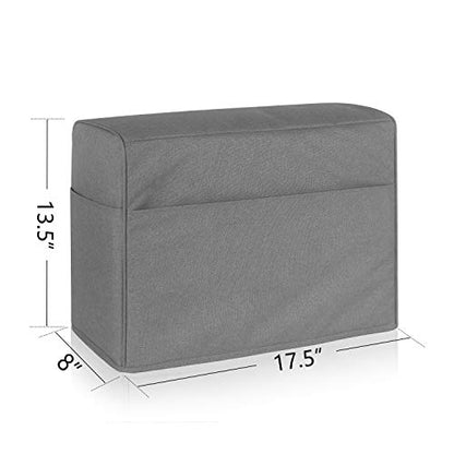 Luxja Sewing Machine Dust Cover Compatible with Brother & Singer, Gray | Cover with Pockets for Extra Accessories - color: Gray