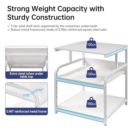 Fannova 25.6"x23.6"x30.9" Extra Large White Printer Stand with Storage - color: White, size: 25.6"W x 23.6"D x 30.9"H