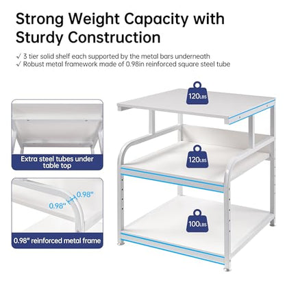 Fannova 25.6"x23.6"x30.9" Extra Large White Printer Stand with Storage - color: White, size: 25.6"W x 23.6"D x 30.9"H