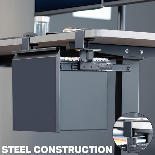 VIVO Black Clamp-on Under Desk Filing Cabinet, MOUNT-FCD1C-B - style: Desk Clamp