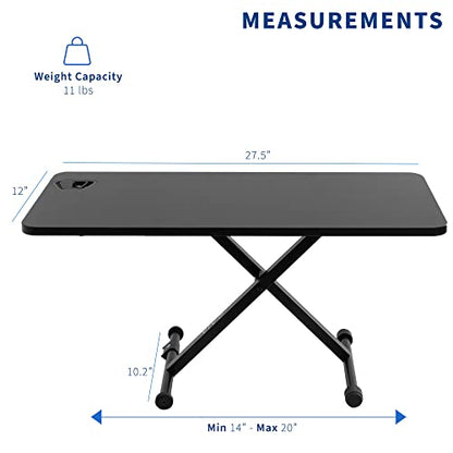 VIVO Black Small Single Top 28 inch Standing Desk Converter, Tabletop Sit to Stand Laptop Riser with Scissor Lift Height Adjustment, DESK-V011F