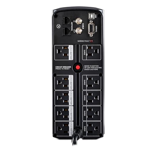 CyberPower CP900AVR AVR UPS Battery Backup and Surge Protector | 900VA 560W UPS with 8 outlets and AVR technology for workstations, networks and home entertainment - style: CP900AVR