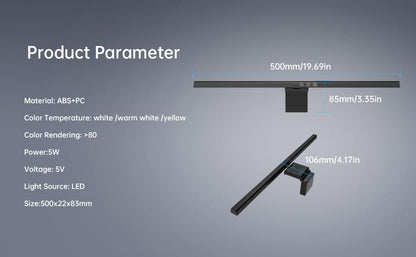 Monitor Light Bar with RGB Backlight, Computer LED Screen Lamp for Eye Caring, USB Powered Dual Light Source with Touch Control Timed Computer Monitor Desk Lamp for Game Office Home