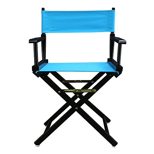 Casual Home 18" Director's Chair Black Frame-Turquoise Canvas - color: Black Frame/Turquoise Canvas, size: 18" - Classic Height, style: Black Frame