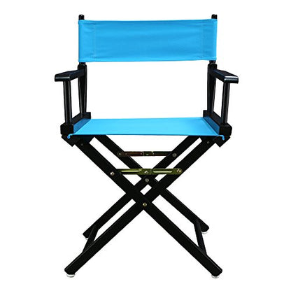 Casual Home 18" Director's Chair Black Frame-Turquoise Canvas - color: Black Frame/Turquoise Canvas, size: 18" - Classic Height, style: Black Frame