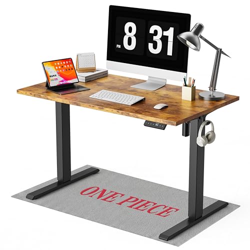 WALKINGDESK 40x24 Inches Whole Piece Electric Standing Desk, Seamless One Piece Height Adjustable Sit to Stand up Desk for Home Office, Ergonomic Computer Workstation, Rustic Brown - color: Rustic Brown, size: 40 inch