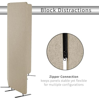 VIVO Beige Freestanding 72 x 66 in Privacy Panel, PP-3-T072BE - color: Beige, size: 72" wide, 66" Tall