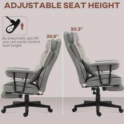 HOMCOM Massage Executive Office Chair 6 Vibration Points 400LBS Gray - color: Grey