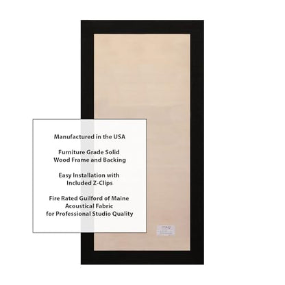 ATS Acoustics Sound Absorbing Acoustic Panel 24" x 48" x 2" Beveled Edge (Black) - color: Black