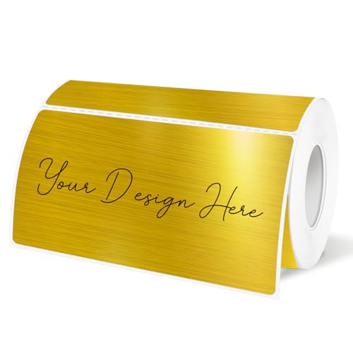 2x4 Inch Holographic Thermal Labels, Gold Direct Thermal Stickers Label, Self-Adhesive Glitter Thermals Printer Sticker Labels, Perforation Line Design- 200Pcs/ 1 Roll - color: Holographic Gold, size: 2*4 inch