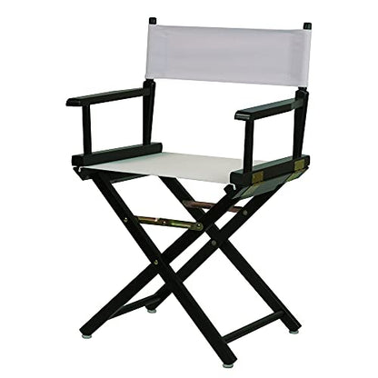 18" Director's Chair Black Frame-White Canvas - color: Black Frame/White Canvas, size: 18" - Classic Height, style: Black Frame