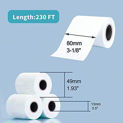 Solar-Power 3 1/8 Thermal Paper 10 Rolls for POS Cash Register Receipt Paper Roll 1-Ply Bond((3-1/8 inch x 230 feet) - size: 3-1/8" x 230'（10Rolls）