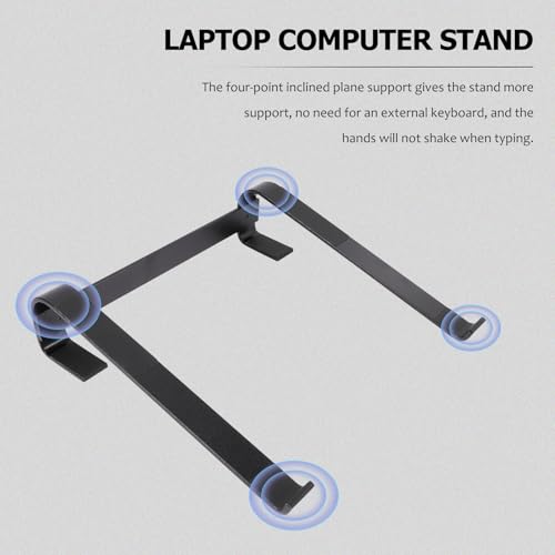 Lurrose Aluminum Laptop Stand Cooling Riser Holder for Desk with Ventilated Platform, Multipurpose Laptop Accessories for Home and Office Use, Black