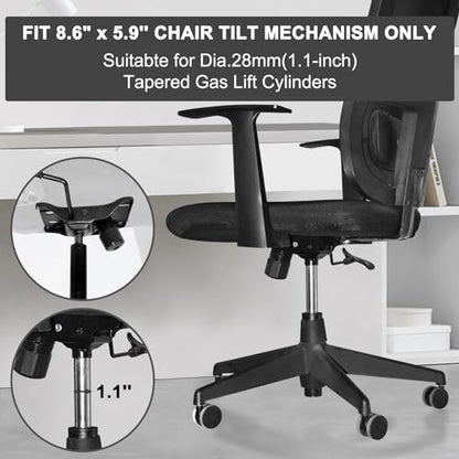 MySit Heavy Duty 300 LBs Office Chair Tilt Mechanism Replacement Parts | 5.9'' x 8.6" Mounting Holes Tilt Control Mechanism(Not Standard Dimension)
