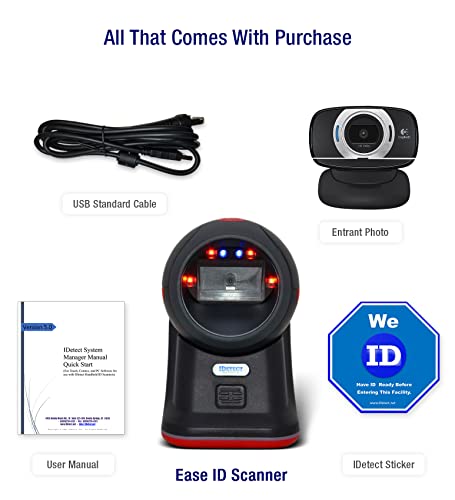 IDetect ID Scanner - Age Verification for Bars and Clubs - Drivers License Reader and Identification Card Scanner for Computers, Tablets, & POS - Stops Unwanted IDs (Entrant Photo) - style: Entrant Photo