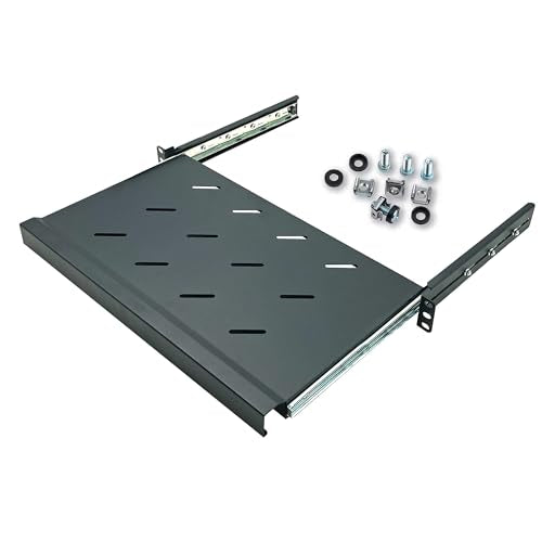 Electriduct 1U Keyboard Tray - Fully Extendable Universal 19" Rack Mount Sliding Shelf for Network Equipment Server Cabinet Enclosure with 3-Rail System and Mounting Hardware - 10.8" Deep