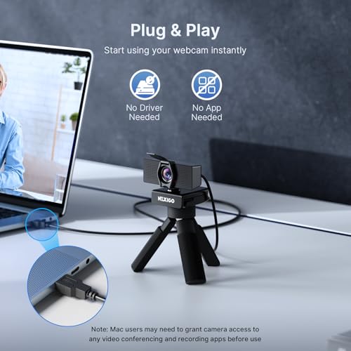 NexiGo N60 Pro 4K Webcam for PC, 4K UHD Sony Sensor, Autofocus, 1080p 60 fps, Noise-Canceling Mics, Privacy Cover, Distortion-Free Lens, 4X Digital Zoom, Works with Switch 2/Zoom/Teams/Google Meet - style: 4K Webcam