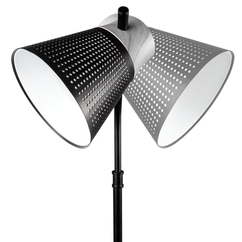 OttLite LED Table Lamp with Wireless Charging and USB, Black and Grey | ClearSun LEDs Reduce Eyestrain | 3 Color Temperature Modes | Movable Pivoting Shade | Extends 21"-25" Tall - color: Black