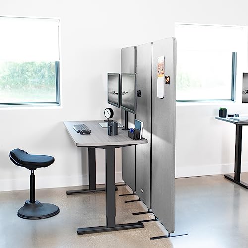 VIVO Gray Freestanding 72 x 66 in Privacy Panel, PP-3-T072G - color: Gray, size: 72" wide, 66" Tall