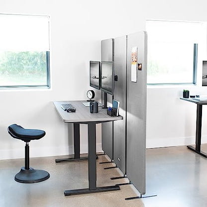 VIVO Gray Freestanding 72 x 66 in Privacy Panel, PP-3-T072G - color: Gray, size: 72" wide, 66" Tall