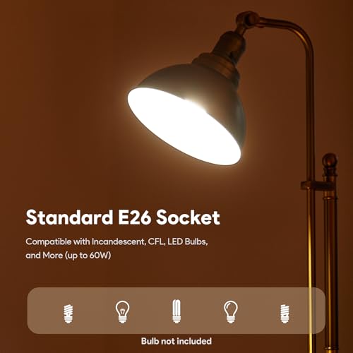 VONLUCE Industrial Floor Lamp 65", Adjustable Standing Lamp for Living Room - color: Gold