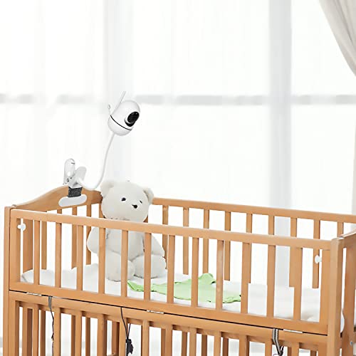 Baby Monitor Mount Compatible with HelloBaby HB6550/HB65/HB66/HB248,ANMEATE SM935E Baby Monitor Camera 15.7 inches Flexible Clip Clamp Mount Long Gooseneck Arm, Baby Monitors Holder Without Tools