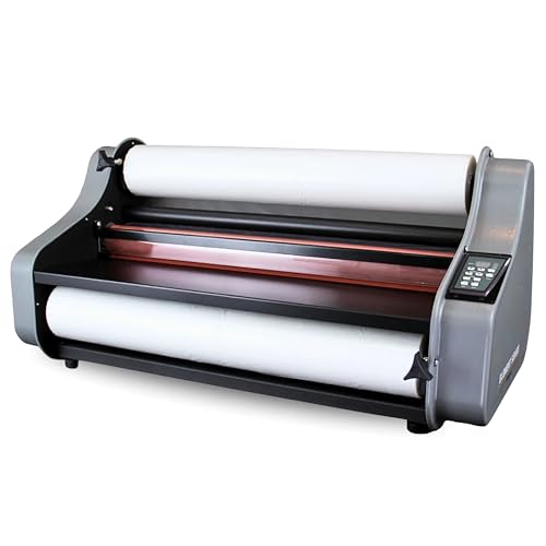 Dry Lam CL-27DX Deluxe Thermal Laminator, 27" Wide Format Laminating Machine with LED Display, Heated Rollers, Variable Speed and Temperature Controller - Element Series