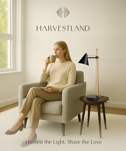 HarvestLand Noah Desk Lamp, Adjustable Reading Lamp, Home Office & Bedside | 345° Adjustable Architect Desk Lamp, Focused Task lighting, Home Office Table lamp, Bedroom,Living Room Lamp