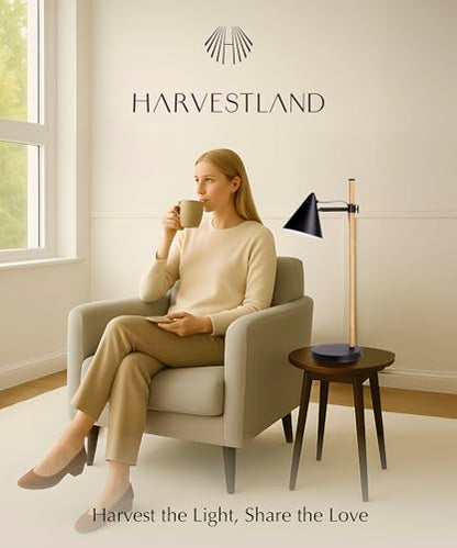 HarvestLand Noah Desk Lamp, Adjustable Reading Lamp, Home Office & Bedside | 345° Adjustable Architect Desk Lamp, Focused Task lighting, Home Office Table lamp, Bedroom,Living Room Lamp