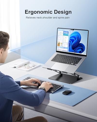 JOIOT Ergonomic Laptop Stand,Adjustable Riser for 10-17.3”Computer - color: Black