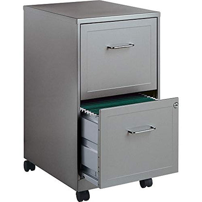 Lorell 2-Drawer Mobile File Cabinet, Gray- (LLR16873)