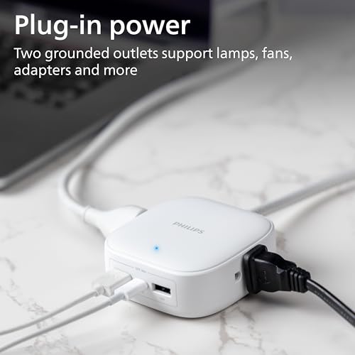 Philips Desktop Charging Station, 2 AC Outlet Extender, 2 USB-A, 1 USB-C