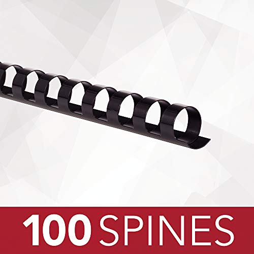 GBC Binding Spines/Spirals/Coils, 1/2" Diameter, 90 Sheet Capacity, CombBind, Black, 100 Pack (4000068) - size: 100 Pack, style: 1/2" Diameter/90 Sheet Capacity