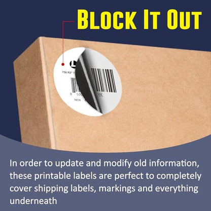 L LIKED 2" Round Direct Thermal Labels for Block, Permanent Adhesive Circle Label & Compatible with Rollo, Zebra and Other Desktop Printers (10 Roll, 7500 Labels) - size: 2" Round-10 Rolls