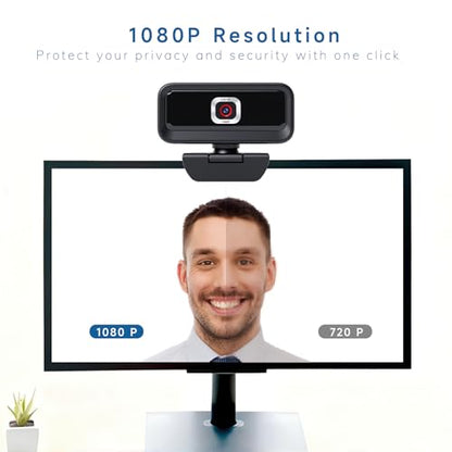 Webcam for PC, Computer Camera for Desktop, 1080P Webcam with Tripod,USB Web Cam, 2 Noise Reduction Mics, Built-in Privacy Cover,Plug&Play - style: 1080P Ultimate Cost Effective