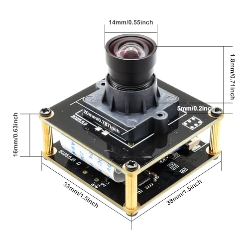 12MP USB Camera Module, USB 3.0 230FPS High Speed Camera | No Distortion 88 Degree Wide Angle Lens, Support Windows/Linux/Android/Mac OS/Raspberry Pi
