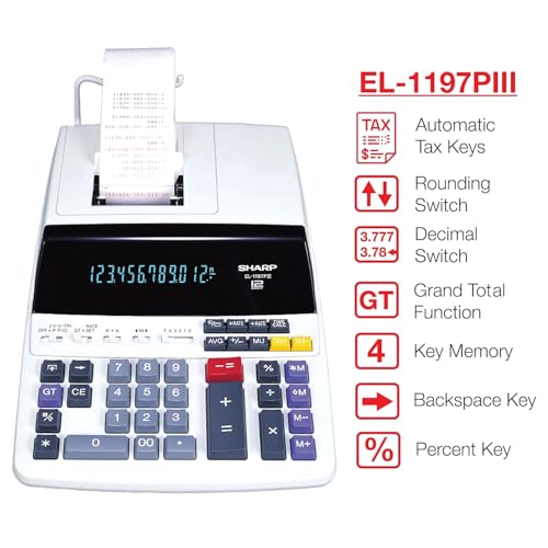 Sharp® EL-1197PIII Desktop Printing Calculator