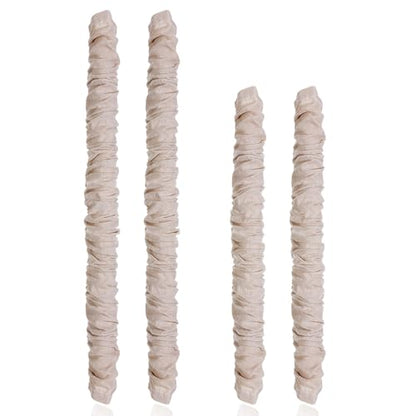 4 Pcs Fabric Cord Cover, 6 Feet and 4 Feet Beige Chandelier Chain Cover Fabric Lighting Cable Sleeve for Chandelier Lighting Wires, Cable Management - Easy to Install