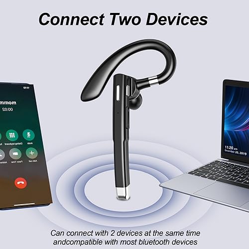 Bluetooth Headset,Wireless Bluetooth Earpiece with 400mAh Charging Case