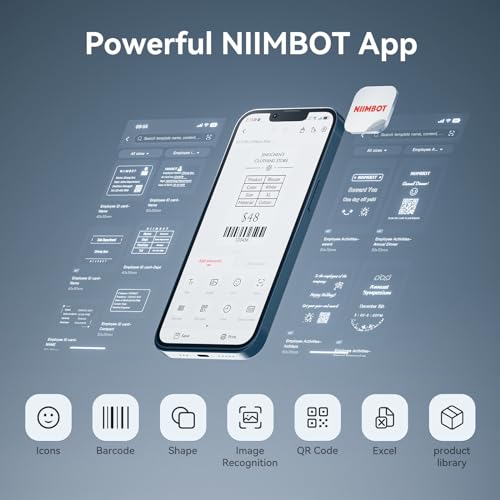 NIIMBOT K3 Desktop Label Printer, 3 Inch,180mm/s High Speed, Blue | Support Bluetooth and USB Connection, Come with 1 Roll Tapes, Thermal Label Maker for Small Business and Home Office - color: BLUE