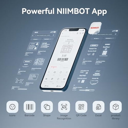 NIIMBOT K3 Desktop Label Printer, 3 Inch,180mm/s High Speed, Blue | Support Bluetooth and USB Connection, Come with 1 Roll Tapes, Thermal Label Maker for Small Business and Home Office - color: BLUE