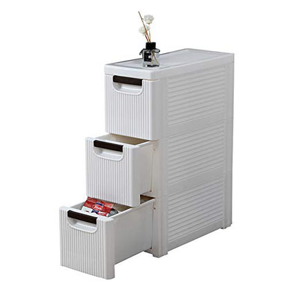 3-Drawer Rolling Cart Organizer Unit with Wheels Narrow Slim Container Storage Cabinet for Bathroom Bedroom Bookshelf Closet Organizers Book Shelf Bookcase